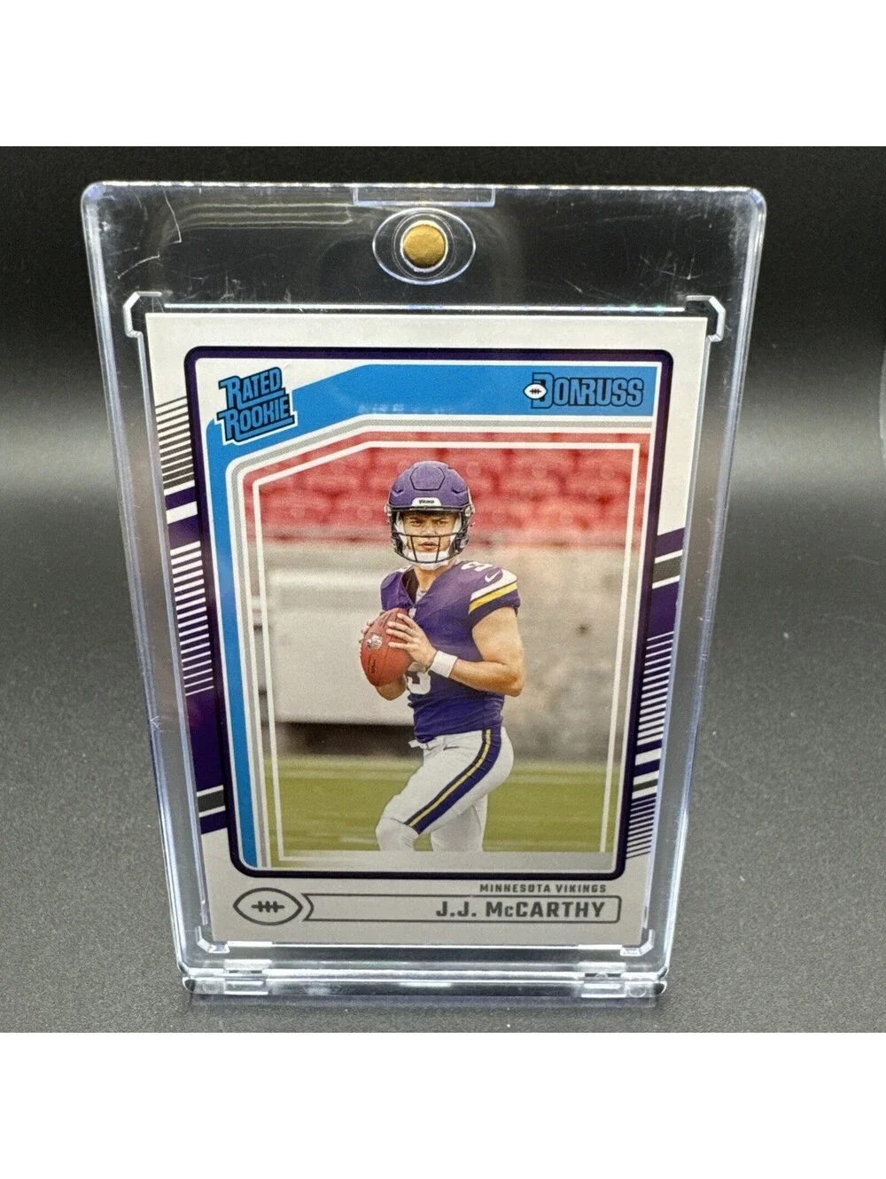 J.J. McCarthy Rated Rookie Donruss No. 303 - 2024 with Protector